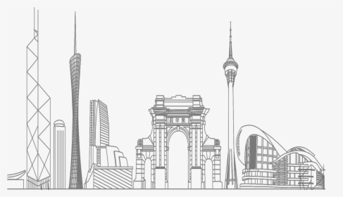 Clip Library Black And White Place Of Worship Skyline - Line Art City Png, Transparent Png, Transparent PNG