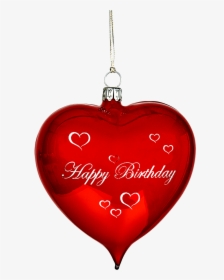 Glass Heart Red Opal Happy Birthday - Heart, HD Png Download, Transparent PNG
