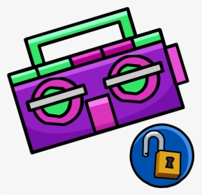 Purple Boom Box - Boombox Item Club Penguin, HD Png Download, Transparent PNG
