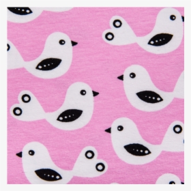 Cotton Jersey Printed Pigeons In Pink Multicolored - Cartoon, HD Png Download, Transparent PNG