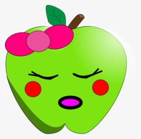 Sleeping Apple Svg Clip Arts - Happy Green Apple Clipart, HD Png Download, Transparent PNG