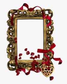Gold Classic Transparent Png Frame With Red Ribbon - Transparent Red And Gold Frame, Png Download, Transparent PNG