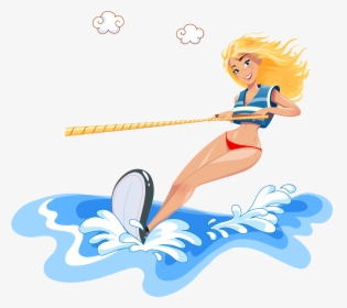 Surfer Girl Clipart Png, Transparent Png, Transparent PNG