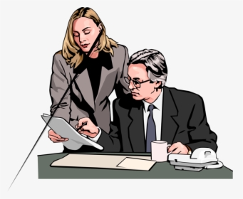 Vector Illustration Of Businessman And Woman Reading - Businessperson, HD Png Download, Transparent PNG