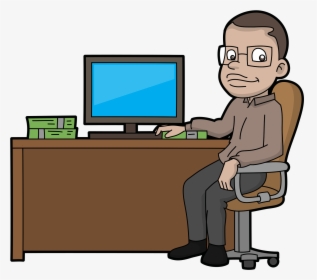 Computer Nerd Png - Making A Computer Cartoon, Transparent Png, Transparent PNG