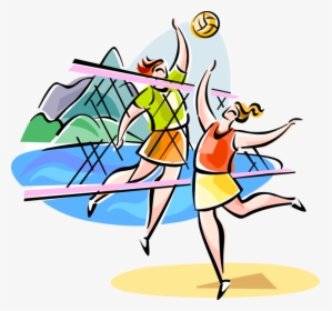 Vector Illustration Of Brazilian Beach Volleyball Sport - Beach Volley, HD Png Download, Transparent PNG