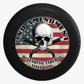 Skull Flag Crossed Guns America Defending Freedom 1791 - Emblem, HD Png Download, Transparent PNG