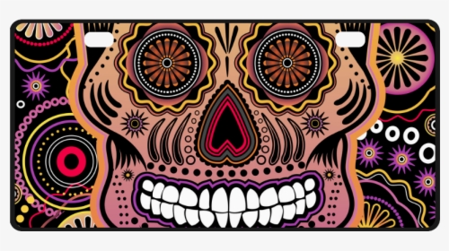Candy Sugar Skull License Plate - Skull, HD Png Download, Transparent PNG