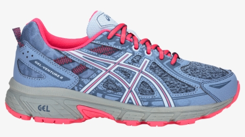 Asics Gel-venture 6 Gs Lace Blue Harmony/pink Cameo - 1014a077 400, HD Png Download, Transparent PNG