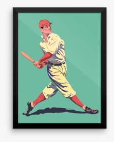 Retro Baseball Poster - Player, HD Png Download, Transparent PNG