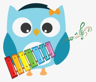 Pre Schoolers Owl With Xylophone - Cartoon, HD Png Download, Transparent PNG