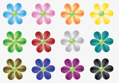Flower Floral Design - Ten Flowers Cartoon Png, Transparent Png, Transparent PNG