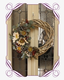 Autumn / Fall Door Wreath Decoration - Wreath, HD Png Download, Transparent PNG