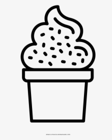 Ice Cream Cup Coloring Page - Ice Cream In Cup Coloring Pages, HD Png Download, Transparent PNG
