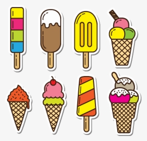 Sorvete De Cor Dos Desenhos Animados Sorvete Elemento - Ice Cream, HD Png Download, Transparent PNG