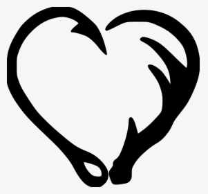 Hearts Clipart Fish Hook - Antler Heart Clip Art, HD Png Download, Transparent PNG
