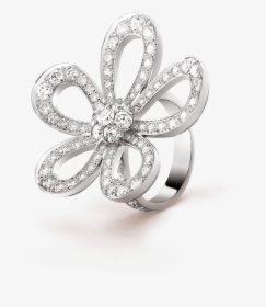 Flowerlace Ring, - 3 - 4 View - Vcarp05300 - Van Cleef - Body Jewelry, HD Png Download, Transparent PNG