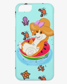 Watermelon Pool Float Beach Pattern Corgi Phone Cases - Cartoon, HD Png Download, Transparent PNG