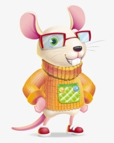 Cute Little Mouse Cartoon Character - Cartoon, HD Png Download, Transparent PNG