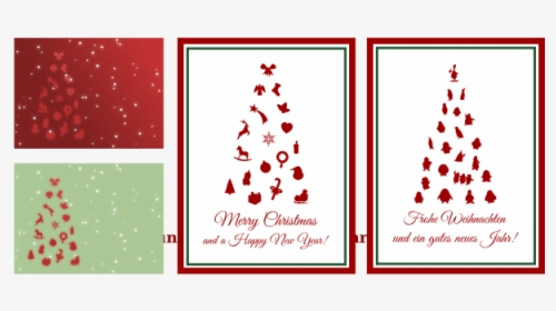 Vector Image Of Set Of Christmas Cards In English And - כרטיסי ברכה לחג המולד, HD Png Download, Transparent PNG
