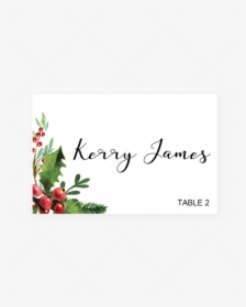 Christmas Table Decor Printable Place Card Template - Christmas Place Card Printable, HD Png Download, Transparent PNG