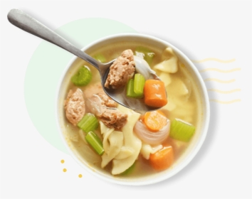 Chicken Sausage Noodle Soup In A Bowl With A Spoon - Asian Soups, HD Png Download, Transparent PNG