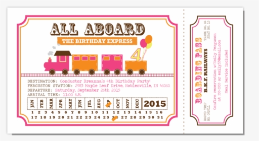Train Ticket Pink Orange, HD Png Download, Transparent PNG
