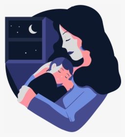 Mom Sleeping Baby Transparent - Sleep App Illustration, HD Png Download, Transparent PNG