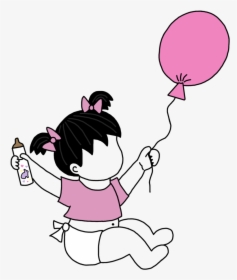 Baby With Baloons Clip Art, HD Png Download, Transparent PNG