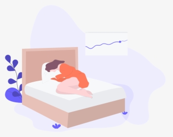 Cartoon Sleeping In Bed - Bed, HD Png Download, Transparent PNG