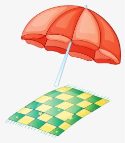 Blanket Clipart Png - Beach Blanket And Umbrella, Transparent Png, Transparent PNG