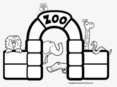Zoo Entrance Clipart Black And White, HD Png Download, Transparent PNG