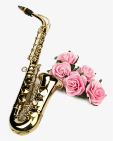 #sax #saxophone #saxofon #flores #flores #rosas #rosees - Saxophone Flatlay, HD Png Download, Transparent PNG