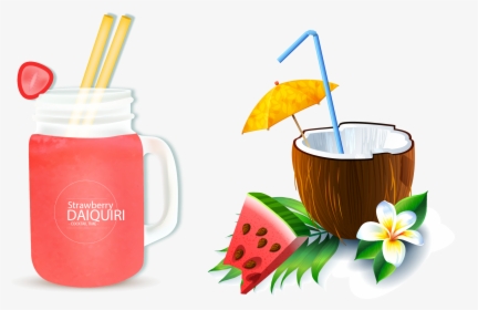 Coconut Drink Painted, HD Png Download, Transparent PNG