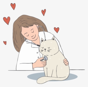 Cartoon Veterinarian Clipart Clip Art Freeuse Cartoon - Clip Art Veterinarian And Cat, HD Png Download, Transparent PNG