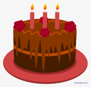 Clip Art Chocolate Birthday Cake Clipart - Cartoon Red Cake Png, Transparent Png, Transparent PNG