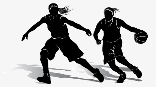 Girl Basketball Player Silhouette Png - Basketball Woman Silhouette, Transparent Png, Transparent PNG
