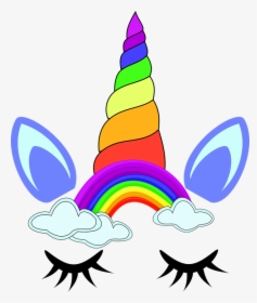 Unicorn, Unicorn Face, Rainbow, Cute, Pretty, Colorful - Unicorn Rainbow Face, HD Png Download, Transparent PNG