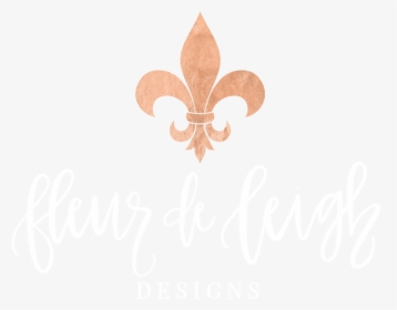 Fleur De Leigh Designs Primary Logo White And Gold, HD Png Download, Transparent PNG