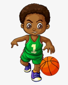 Transparent Clipart Of Basketball - Cartoon Of Black Boy, HD Png Download, Transparent PNG