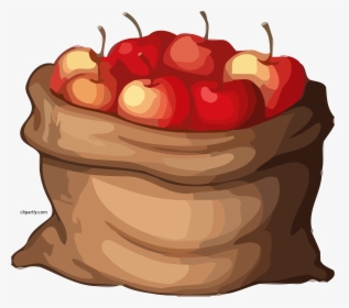 Fruit Bag Free On - Bag Of Apples Cartoon, HD Png Download, Transparent PNG