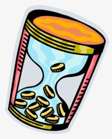 Vector Illustration Of Financial Time Is Money In Hourglass, HD Png Download, Transparent PNG