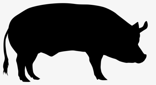 Domestic Pig Cattle Sheep Silhouette - Transparent Background Pig Silhouette Png, Png Download, Transparent PNG
