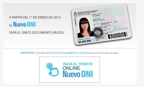 ¿cómo Sacar El Nuevo Dni A Través De Internet - Nuevo Dni, HD Png Download, Transparent PNG