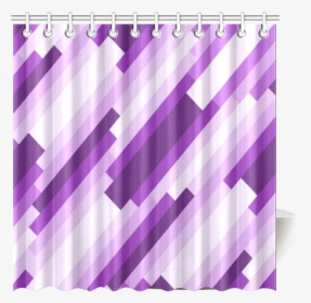 Shades Of Purple Diagonal Stripes Shower Curtain 69 - Curtain, HD Png Download, Transparent PNG