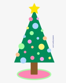 Simple Tree Clipart Free - Simple Cartoons Christmas Tree, HD Png Download, Transparent PNG