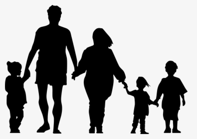 Standing,human Behavior,silhouette - Silhouette Of A Family Holding Hands, HD Png Download, Transparent PNG