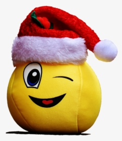 Christmas, Smiley, Funny, Laugh, Wink, Santa Hat - Christmas Smiley, HD Png Download, Transparent PNG