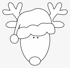 Free Png Download Santa Hatblack And White Png Images - Reindeer Head Clipart Black And White, Transparent Png, Transparent PNG