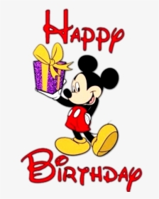 Mickey Mouse Happy Birthday Wishes - Happy Birthday With Disney Characters, HD Png Download, Transparent PNG